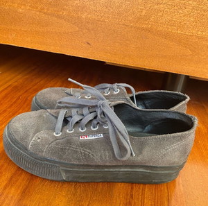 Grey suede superga