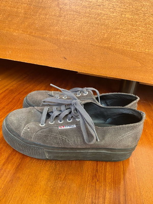 Grey suede superga