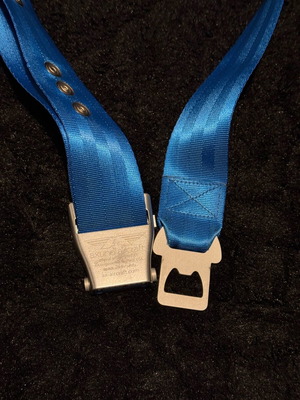 Axunn Aircraft belt like new, blue with aircraft buckle