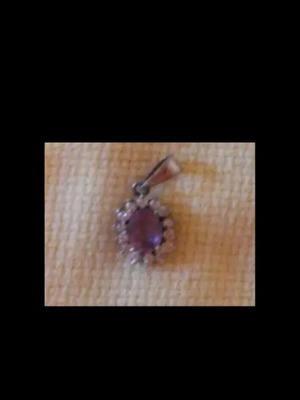 Σετ κοσμημάτων Swarovski καινούργιο, μωβ και λευκοί κρύσταλλοι