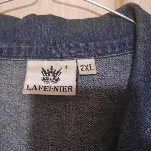 Denim vest used with rhinestones, size XXL, blue
