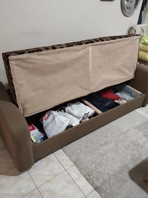 Two sofas with storage space like new