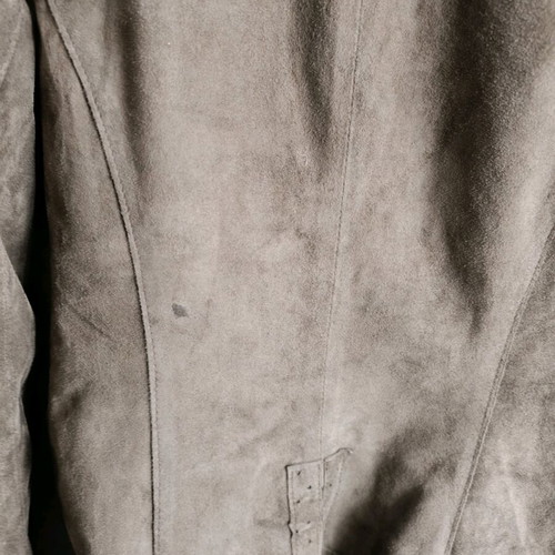 Leather jacket used, short olive with zipper and pockets