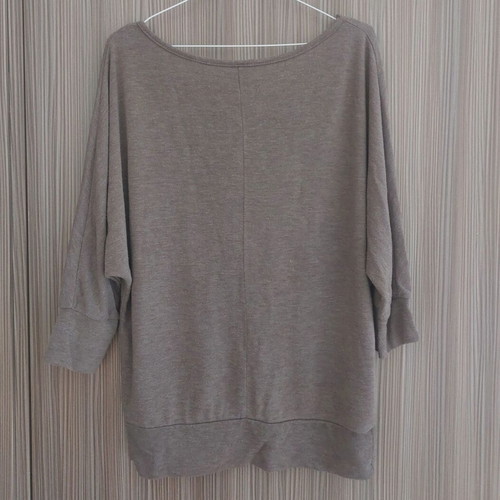 Grey blouse with smiley design used, size M