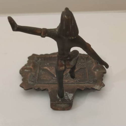 Vintage Brass Ashtray Egyptian Revival with Dancer Figurine, like new