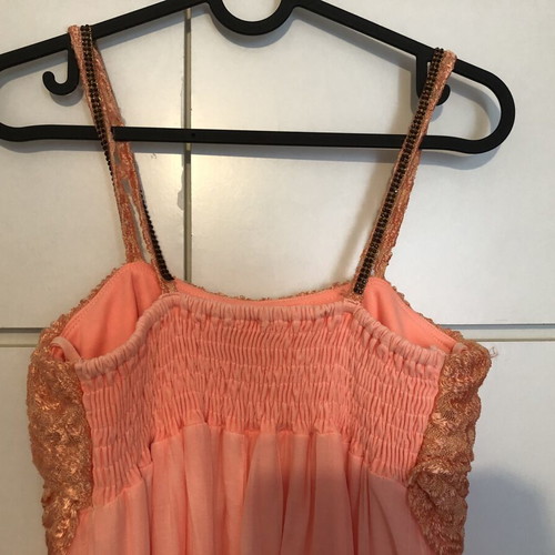 Be You maxi dress salmon cotton-silk like new, strapless boho