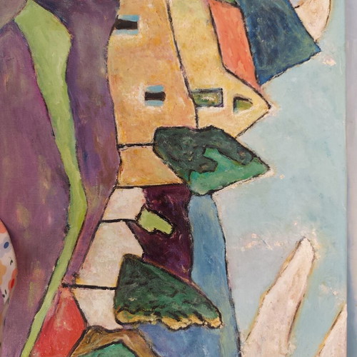 Yellow House on the Mountain oil painting new, signed