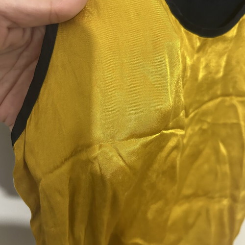 Silk top Mango medium like new, blue and yellow