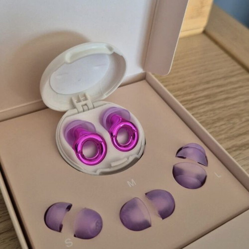 Earplugs loop style fuchsia purple new, reusable