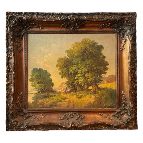 Gustav Pynaert Landscape Oil Painting like new