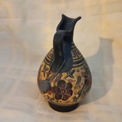 Vintage kanata teapot with traditional designs, clay, used