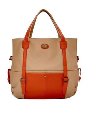 Τσάντα ώμου Bag to Bag BS6029 καινούργια, apricot μπεζ-πορτοκαλί