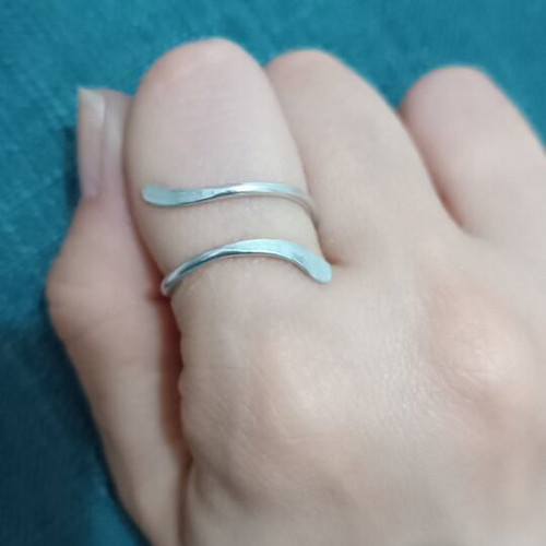 Adjustable silver ring handmade from scratch, new