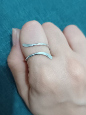 Adjustable silver ring handmade from scratch, new