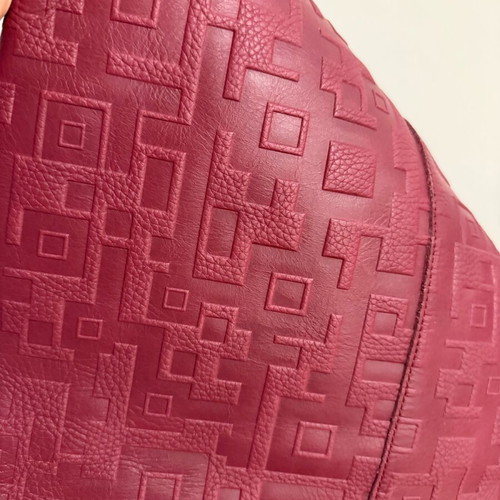 KEM red frained leather tote shoulder bag new