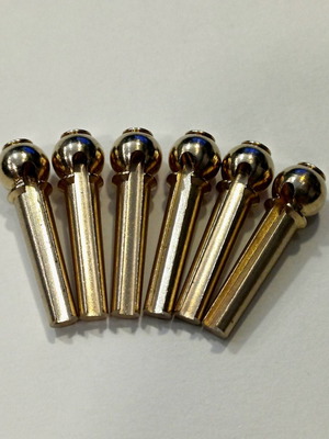 Brass Bridge Pins for Acoustic Guitar, set of 6
