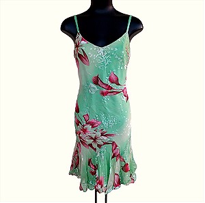 Φόρεμα καλοκαιρινό πράσινο φλοράλ (M)