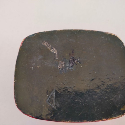 Decorative papier-mache box used with colorful patterns