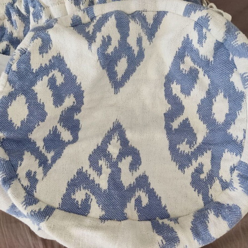 Wind Large Shoulder Bag Used, Blue White Boho Ethnic Limited Edition