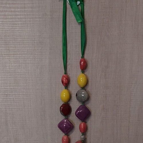 Handmade colorful necklaces new, pack of 2, 90cm length