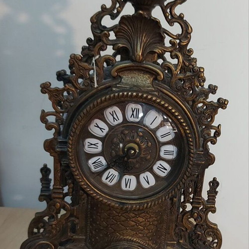 OXYDE brass table fireplace clock new, analog
