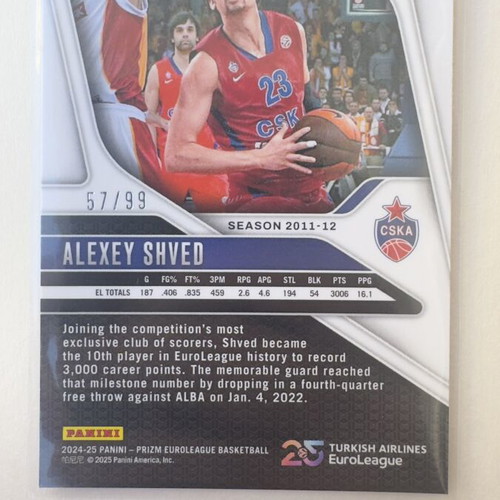 Alexey Shved Panini Prizm Euroleague 2024/25 card new
