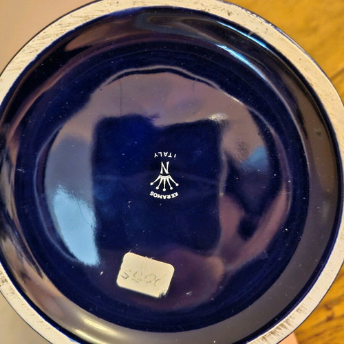 Italian ceramic like new in dark blue color