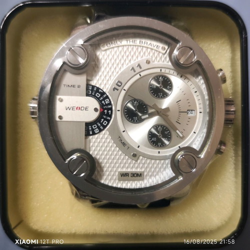 Weide wrist watch new with dual time and chronograph