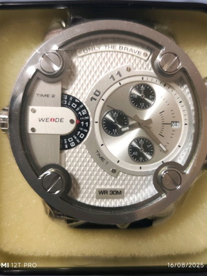 Weide wrist watch new with dual time and chronograph