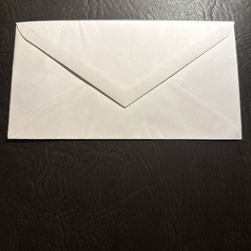 White paper envelope new, classic triangular flap