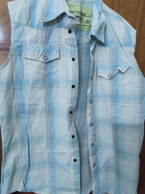 Bershka summer shirt, turquoise, size L