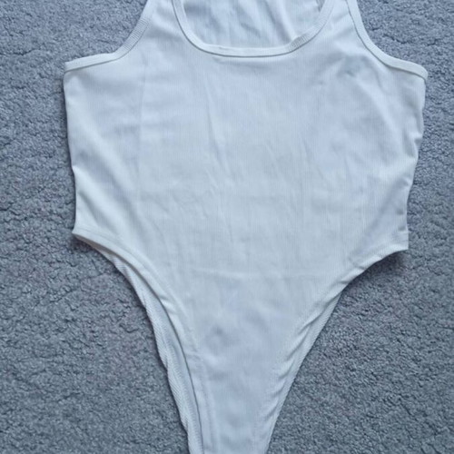 White ribbed bodysuit Shein size L like new