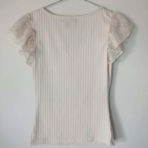 Shein beige top with frill sleeves, size XS, like new