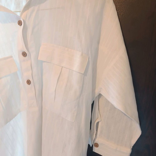 Zara white oversized shirt blouse S like new, linen blend