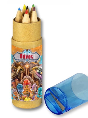 Gormiti colored pencils new with your name in kraft box