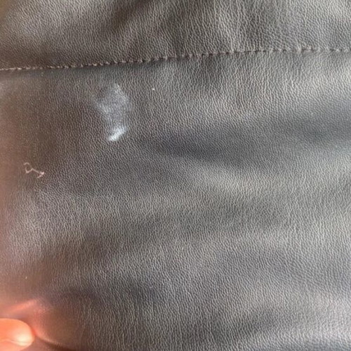 Zara black faux leather cropped puffer jacket