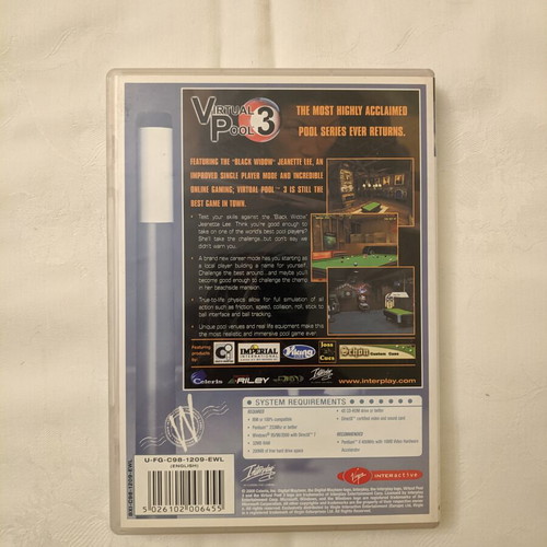 Virtual Pool 3 PC videogame like new