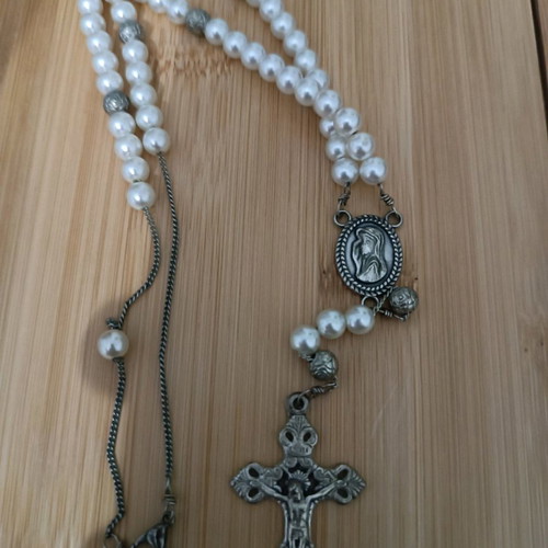 Rosary cross used, from Lourdes France