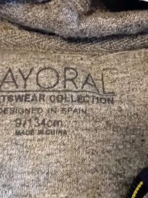 Mayoral kids' tracksuit set blue-gray 9 years like new