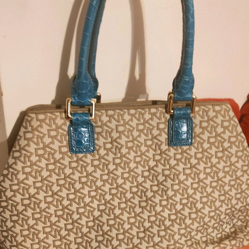 DINKY handbag like new, beige and turquoise
