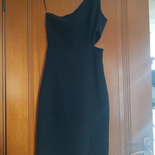 Zini black dress like new with one shoulder and side zipper
