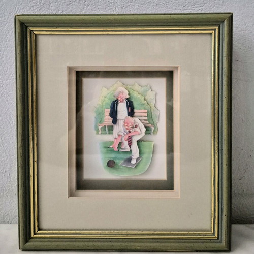 Handmade 3D paper art framed artwork like new