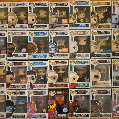 Marvel and DC Universe Funko Pop figures