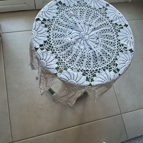 Crochet Tablecloth white round 80cm diameter handmade