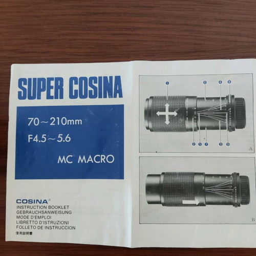 Super Cosina 70-210mm MC Macro camera lens like new