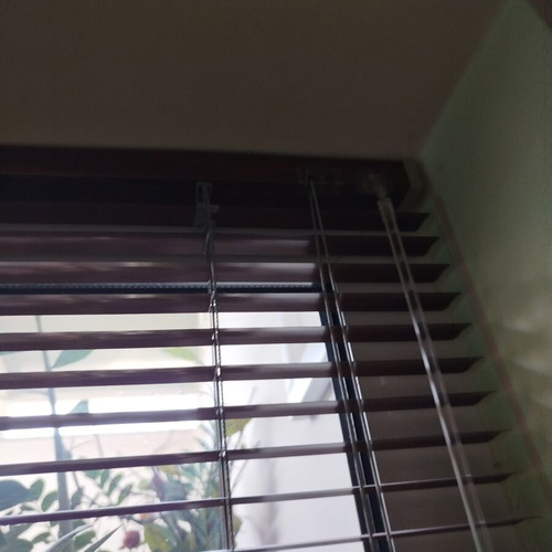 Metal wood-colored roller blind