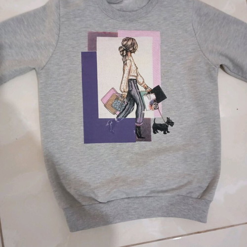 Joyce sweatshirt for girl 8 years old like new, gray and purple