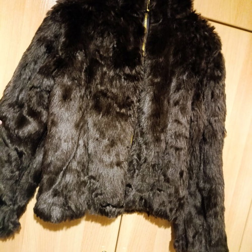 Italian Faux Fur Jacket like new, brown, sizes L and XL