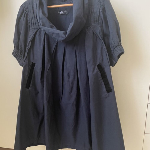 Heel short-sleeve dress dark blue like new