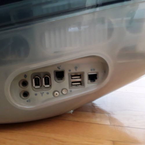 Apple iMac G3 1999 computer used with DVD writer without power cable